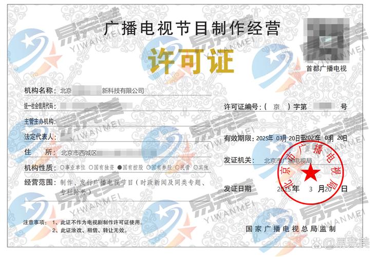 北京新下2025年03月20日广播电视节目制作经营许可证
